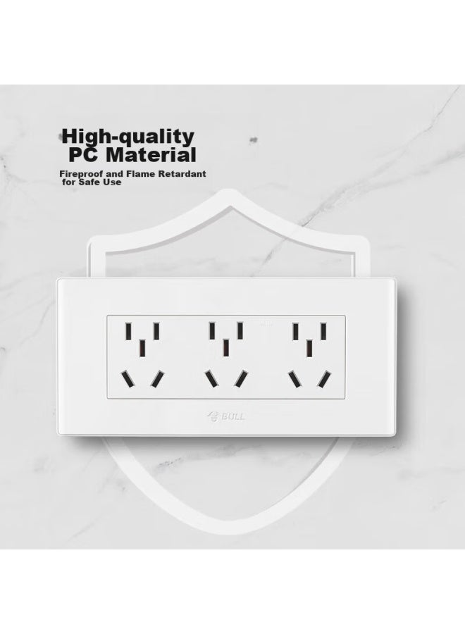 Bull Switch Socket, Multifunctional 118-type Socket Switch, 15-hole And 9-hole Socket Panel G04z356a, White - Image 3