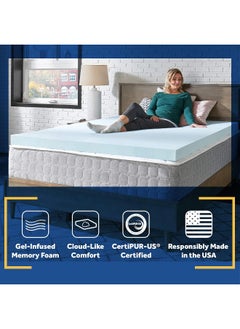 Sealy Sealy Essentials 3" Memory Foam Mattress Topper, Queen, Blue  - Image 4