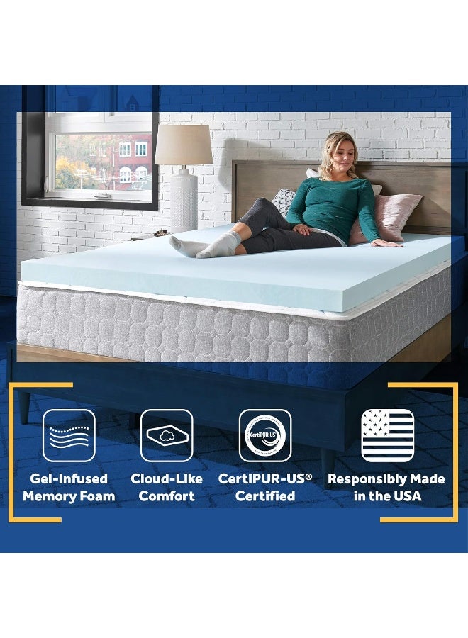Sealy Sealy Essentials 3" Memory Foam Mattress Topper, Queen, Blue  - Image 4