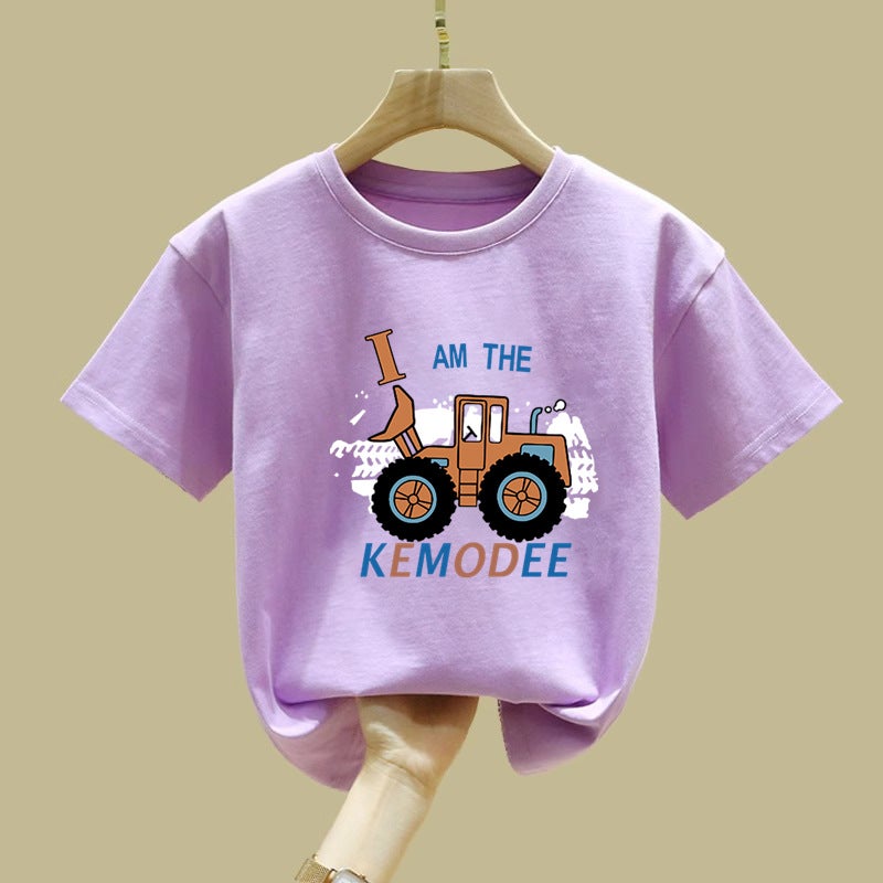 2400# Children'S Wear Cotton Cartoon Children'S Short-Sleeved T-Shirt Summer 2 New Girls Boys' Middle And Big Children'S Top - Image 2