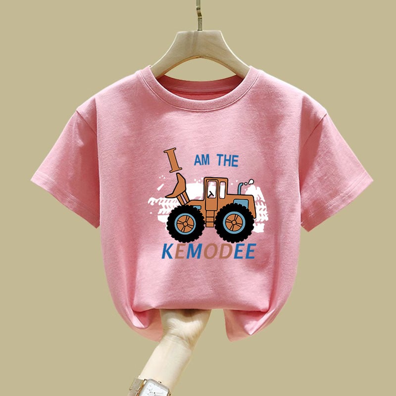 2400# Children'S Wear Cotton Cartoon Children'S Short-Sleeved T-Shirt Summer 2 New Girls Boys' Middle And Big Children'S Top - Image 4