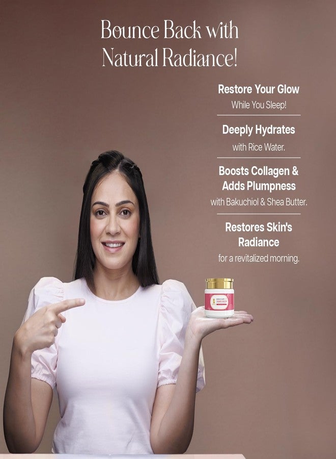JIDEN Korean Glow Night Cream with Rice Water & Bakuchiol, Brightening & Anti-Aging Cream for Women & Men, Korean Skincare Formula, Paraben-Free, Hydrating Day Cream All Skin - 50g - Image 4