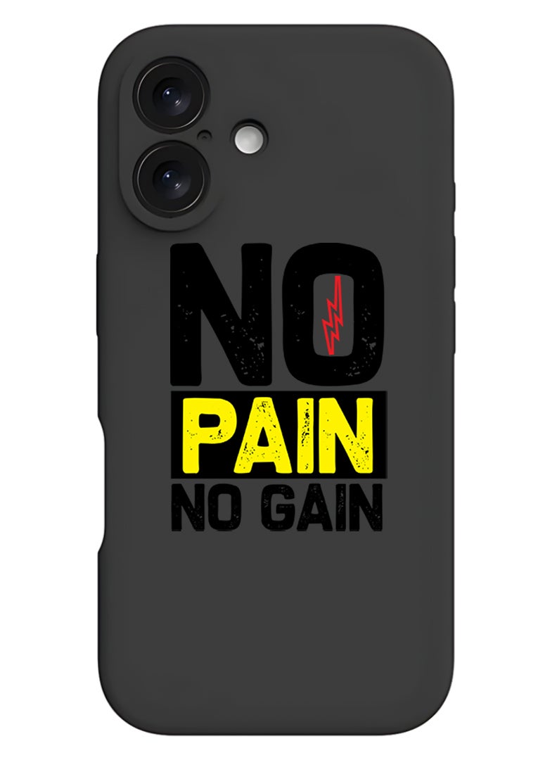 Theodor Protective Slim Fit Case Liquid Silicone Cover with Full Body Protection Anti-Scratch Shockproof Case For Apple iPhone 17 (Black) No pain No gain - Image 1