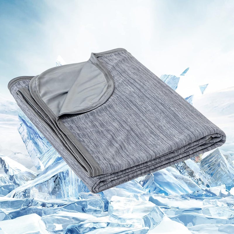 OIGAE Cooling Blanket for Hot Sleepers  Soft  Lightweight Summer Cold Blanket for Night Sweats  Perfect for Bed Couch Sofa Grey Twin 60 x 80