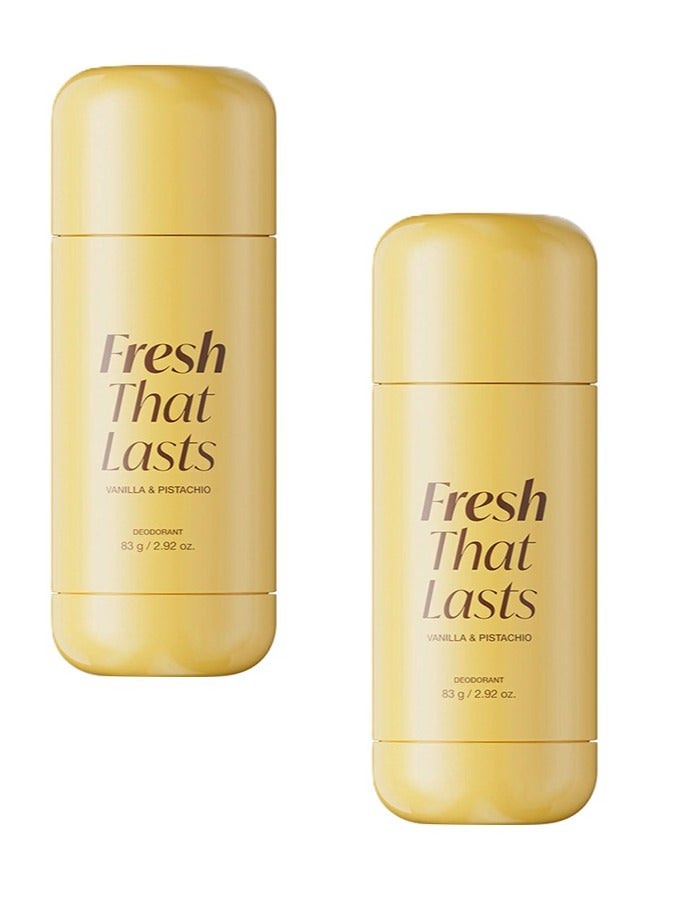 2PCS Kojic Acid u0026 Turmeric Aluminum-Free Deodorant | Vanilla u0026 Pistachio Perfumed Stick, All-Day Odor Protection for Women u0026 Men | Underarm Brightening Care | No White Marks, 2.92 oz - Image 1