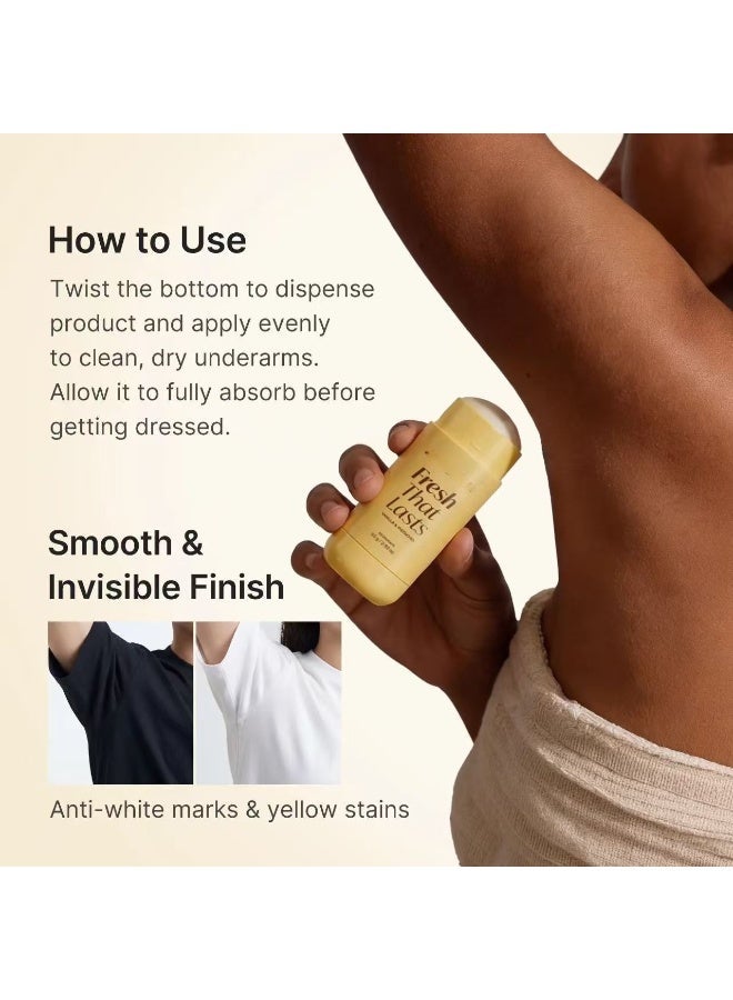 2PCS Kojic Acid u0026 Turmeric Aluminum-Free Deodorant | Vanilla u0026 Pistachio Perfumed Stick, All-Day Odor Protection for Women u0026 Men | Underarm Brightening Care | No White Marks, 2.92 oz - Image 3