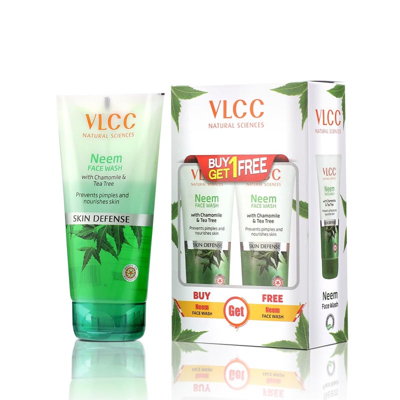 VLCC Neem Face Wash with Chamomile Tea Tree AntiAcne Facial Cleanser with Soothing Properties 507 Fl Oz150 ml Pack of 2 - Image 2