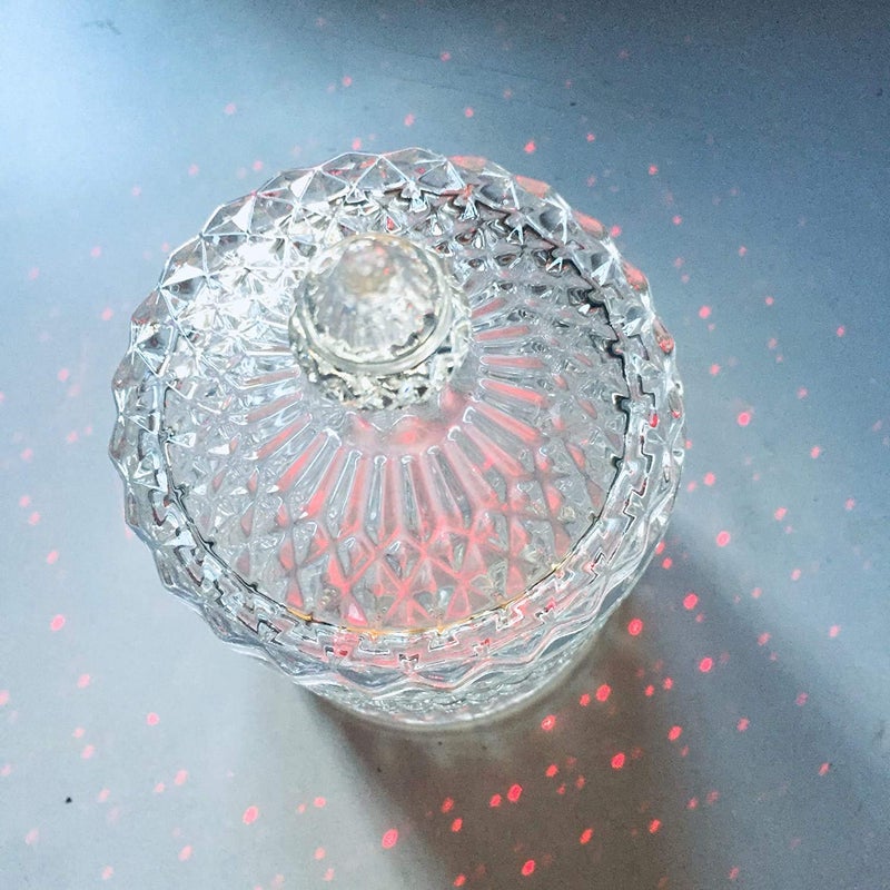 AVIROM AVIROM Pack of 2 Clear White Gifts Decor Crystal Candy Box with Lids Sugar Bowl Cookie Jar MediumClear Glass Candy Bowl  - Image 3