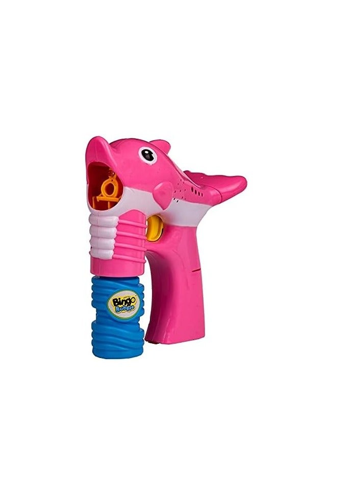 Bingo Dolphin Bubble Gun with Light and Music - Pink and White