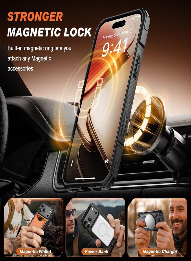 TONGATE for iPhone 17 Pro Max Case with 360° Spin Magnetic Stand, [Compatible with MagSafe][Military-Grade Protection] with Privacy Screen Protector & Camera Control Cover for iPhone 17 ProMax, Black - Image 5