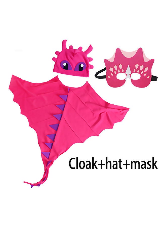 Children's Dinosaur Cloak Hat Mask Cosplay Costume Set For 3-8Year 120cm - Image 5