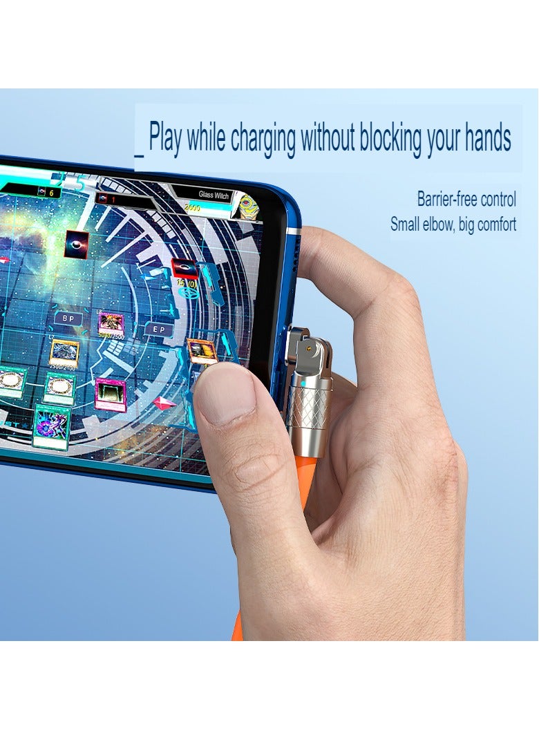 AROAQ Zinc Alloy Rotating Charging Cable, 2m USB To C Super Fast Charging Zinc Alloy PVC USB Cable, Durable Flexible Rotary Charge Cable, (2 Meters—type-c Bare Cable (Huawei, Letv Head) Green) - Image 3