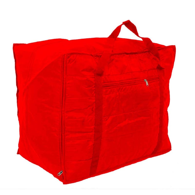 Kuber Industries Kuber Industries Parachute Big Underbed Moisture Proof Storage Bag with Zippered Closure and Handle Red  - Image 4