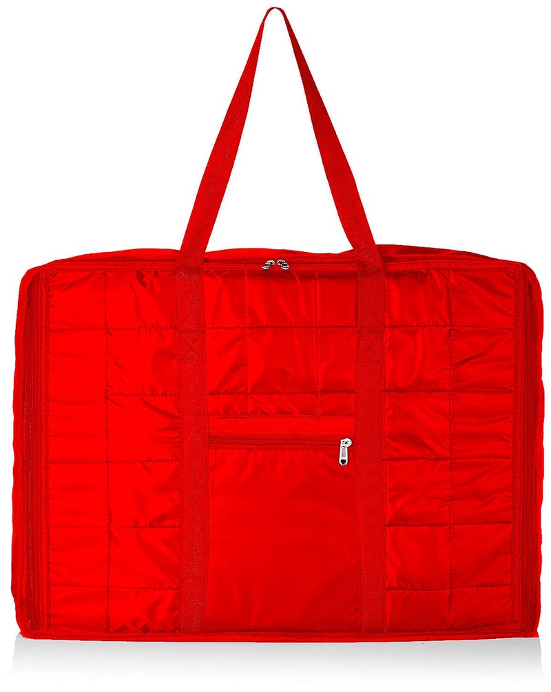 Kuber Industries Kuber Industries Parachute Big Underbed Moisture Proof Storage Bag with Zippered Closure and Handle Red  - Image 1