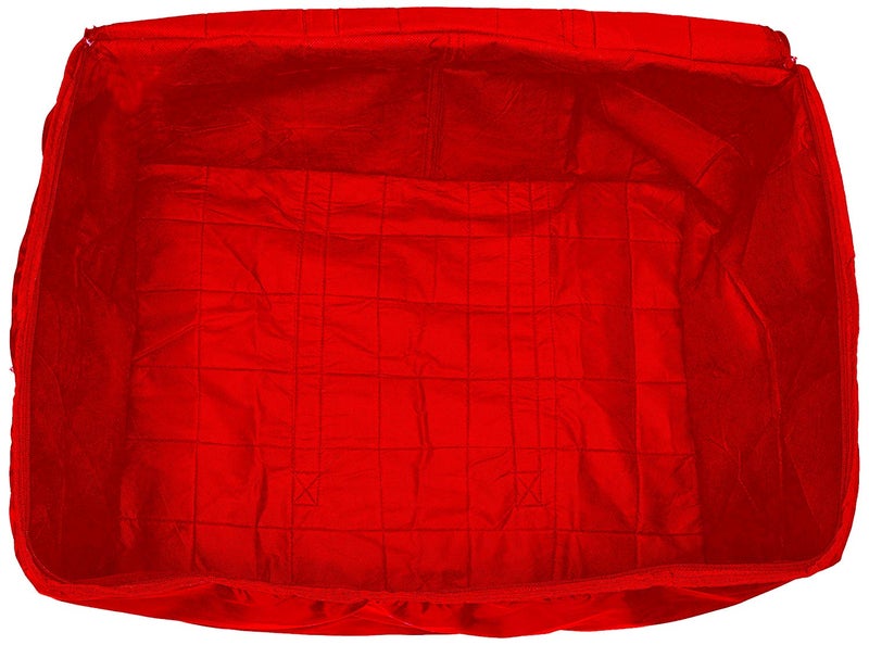 Kuber Industries Kuber Industries Parachute Big Underbed Moisture Proof Storage Bag with Zippered Closure and Handle Red  - Image 3