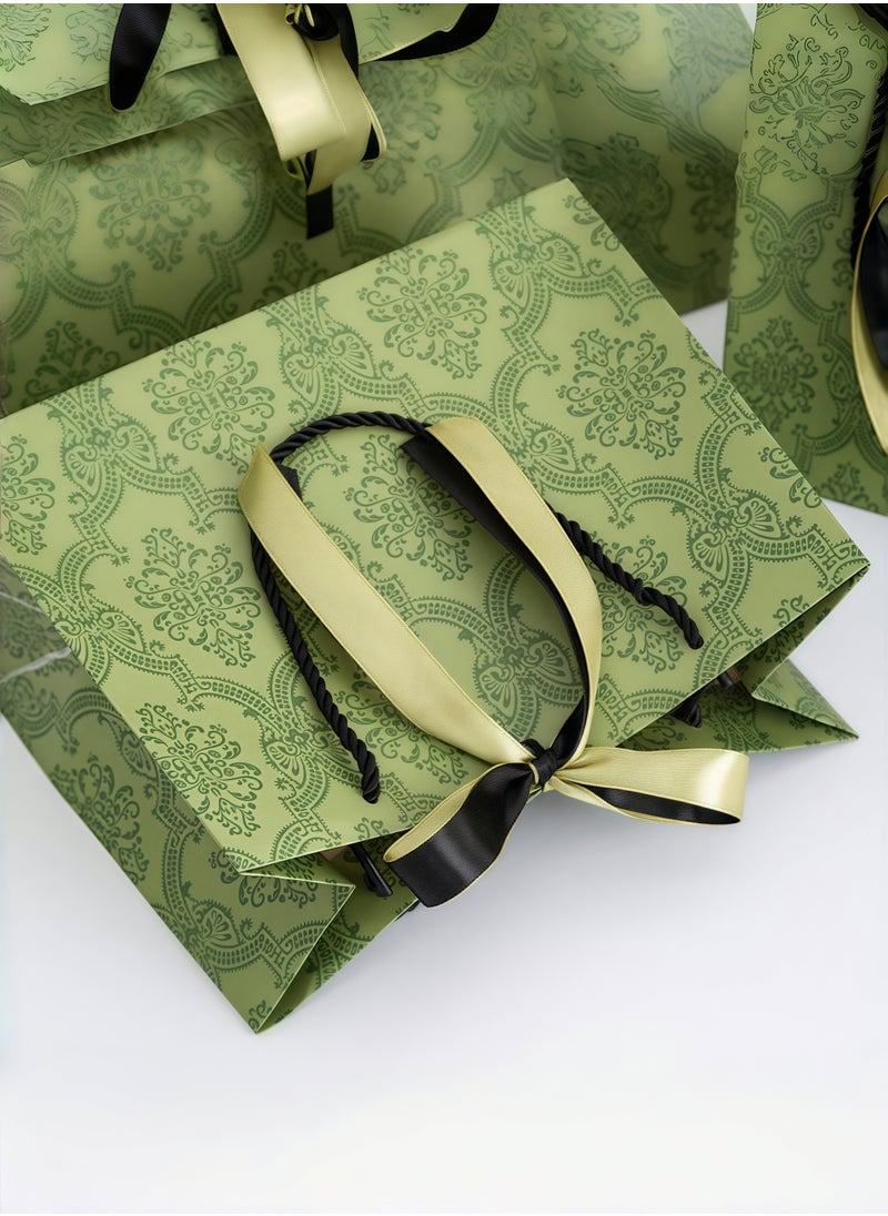 CHU DAI 25X12X20cm- 2pcs Paper Gift Bags with Handles, Gift Wrap Bags Bulk, Party Favors Grocery Retail Shopping Paper Bag Wedding Birthday Christmas Party Favors, Grocery Retail Craft Bags(Emerald)  - Image 2