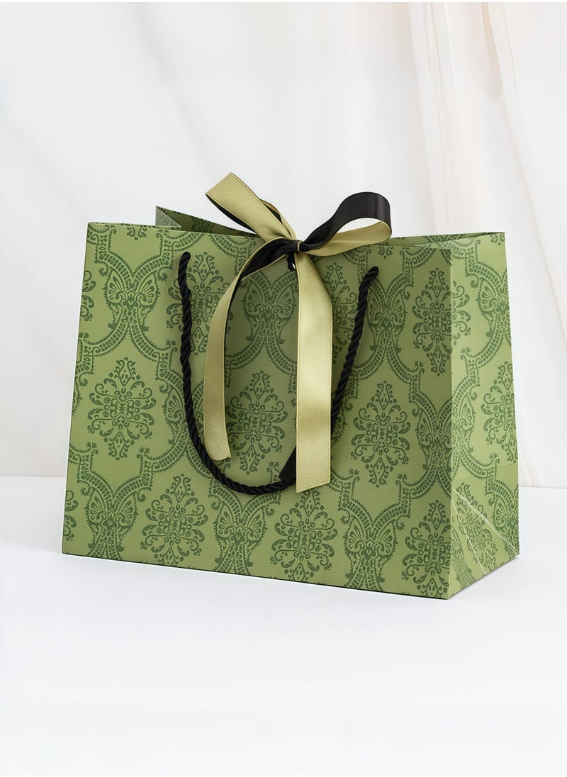 CHU DAI 25X12X20cm- 2pcs Paper Gift Bags with Handles, Gift Wrap Bags Bulk, Party Favors Grocery Retail Shopping Paper Bag Wedding Birthday Christmas Party Favors, Grocery Retail Craft Bags(Emerald)  - Image 5