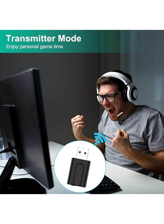KASTWAVE 2-In-1 Usb Bluetooth 5.0 Transmitter And Receiver, Wireless Audio Adapter For Tv, Pc, Headphones, Speakers, Car & Home Stereo System, 3.5Mm Aux, Usb Powered - Image 4