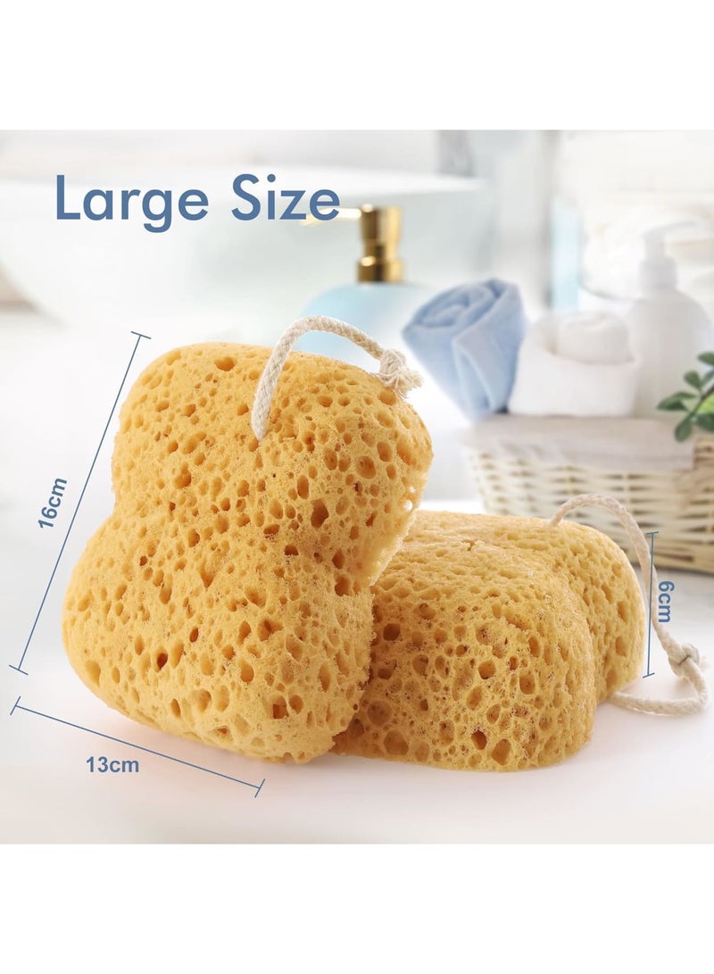 SYOSI Bath Sponge, Exfoliating Shower Sponges for Women and Men, Soft Dense Foam Body Scrubber for Gentle Deep Cleansing, Large 2PCS Set, Suitable for Sensitive Dry Skin - Image 2