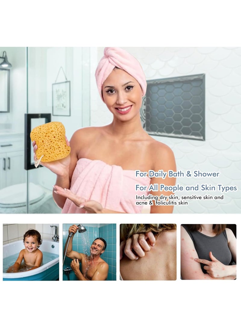 SYOSI Bath Sponge, Exfoliating Shower Sponges for Women and Men, Soft Dense Foam Body Scrubber for Gentle Deep Cleansing, Large 2PCS Set, Suitable for Sensitive Dry Skin - Image 5