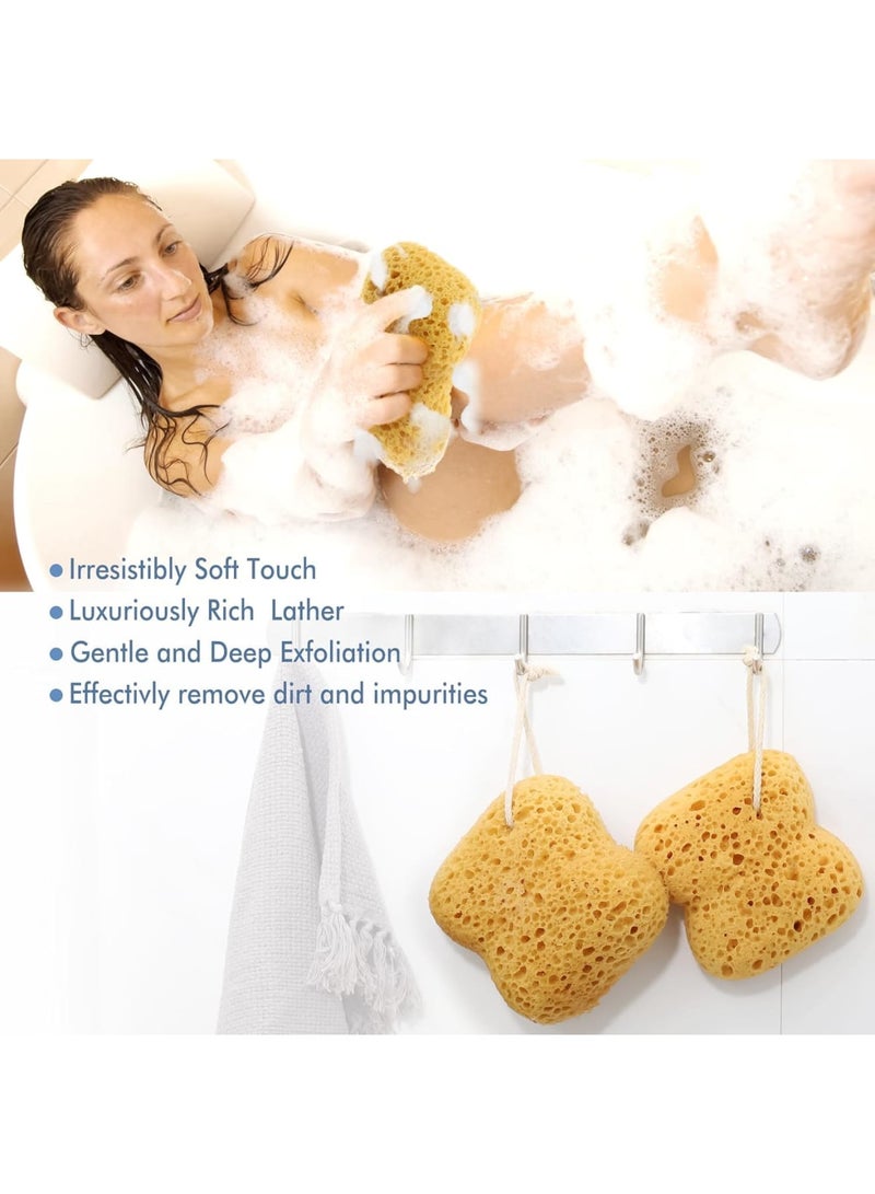 SYOSI Bath Sponge, Exfoliating Shower Sponges for Women and Men, Soft Dense Foam Body Scrubber for Gentle Deep Cleansing, Large 2PCS Set, Suitable for Sensitive Dry Skin - Image 3