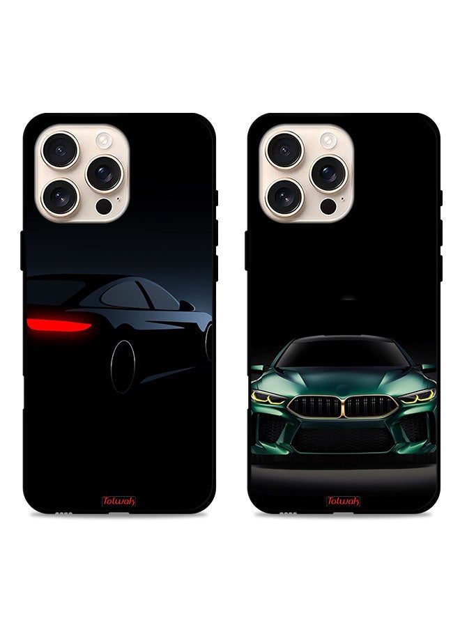 Tolwak Two Cases For Apple iPhone 16 Pro Max Protective Covers BMW and Dark Car - Image 1