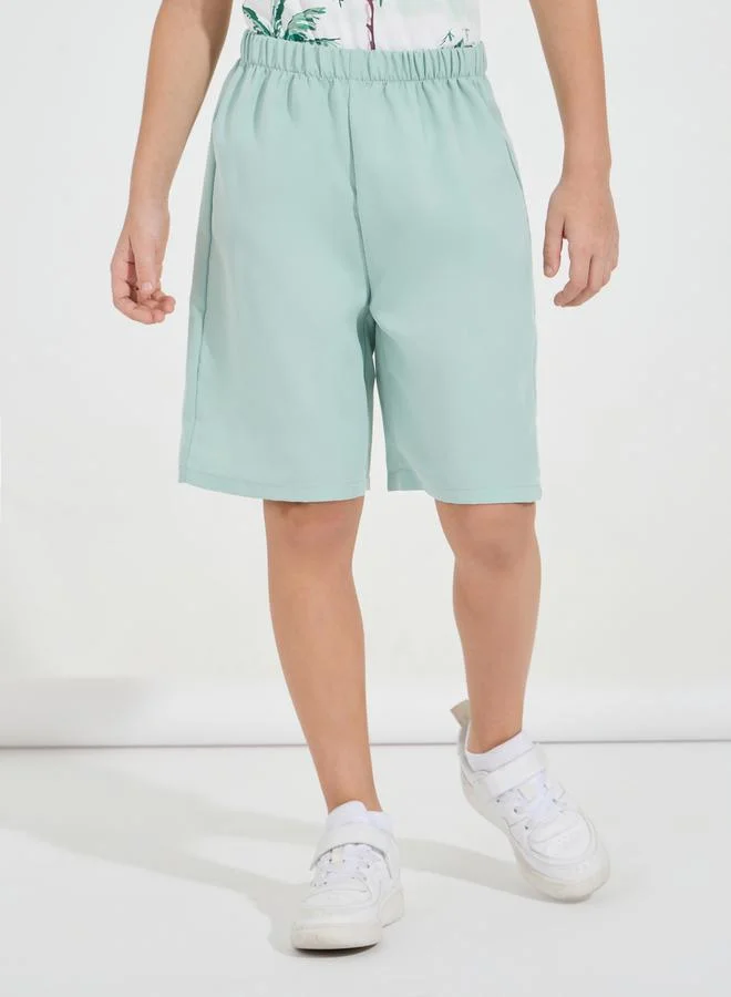 Styli Coconut Tree Print T-Shirt & Woven Shorts Set