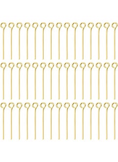 200Pcs Mini Metal Wire Eyepins Beading Small Open Eye Head Pins Needles Bulk For Diy Craft Bead Earring Pendant Necklace Bracelet Jewelry Charm Finding Making (24Mm/1Inch Gold)
