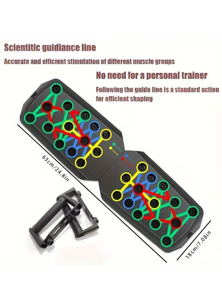 WAKYME Push Up Board Home Gym Portable Exercise Equipment Solid Push Up Board 28 in 1 Home Workout Equipment Multi-Functional Pushup Stands System Fitness Floor Chest Muscle Exercise Professional Equipment Burn Fat Strength Training Arm Men & Women Weights - Image 3