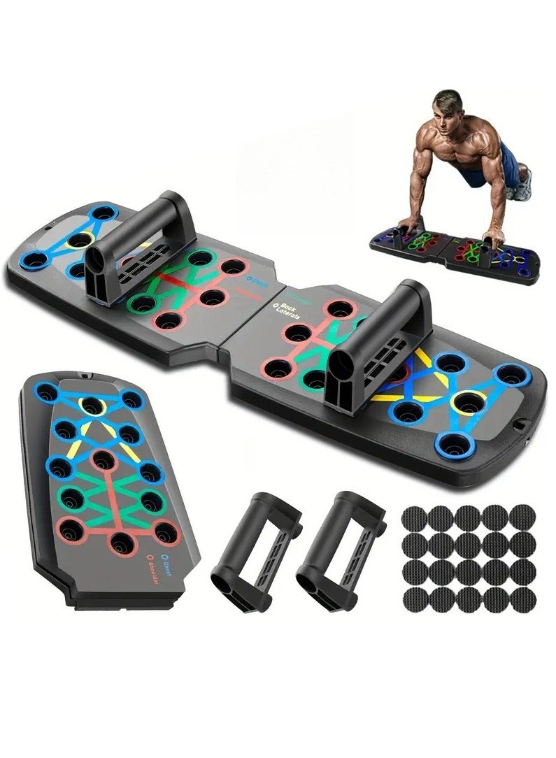 WAKYME Push Up Board Home Gym Portable Exercise Equipment Solid Push Up Board 28 in 1 Home Workout Equipment Multi-Functional Pushup Stands System Fitness Floor Chest Muscle Exercise Professional Equipment Burn Fat Strength Training Arm Men & Women Weights - Image 1