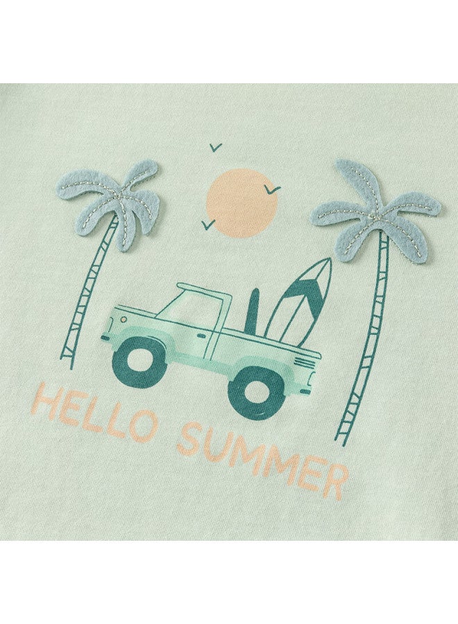 Dave & Bella David Bella Kids Short Sleeve T-shirt Summer Boys Baby Thin Antibacterial Cool Casual Sports Top - Image 2