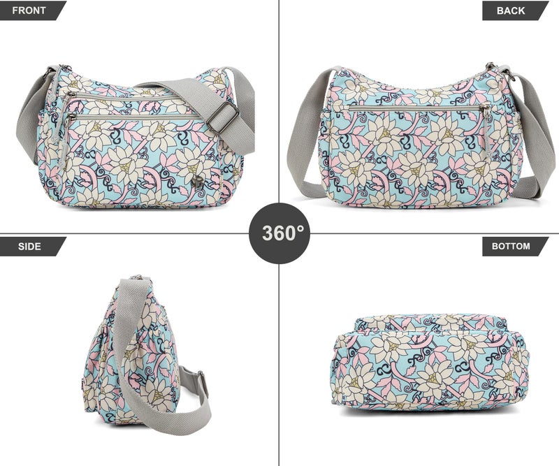 Pealwel Casual Crossbody Bag with Anti Theft Pocket - Women Lightweight Water-Resistant Purse Bag (Vine Flower) - Image 3