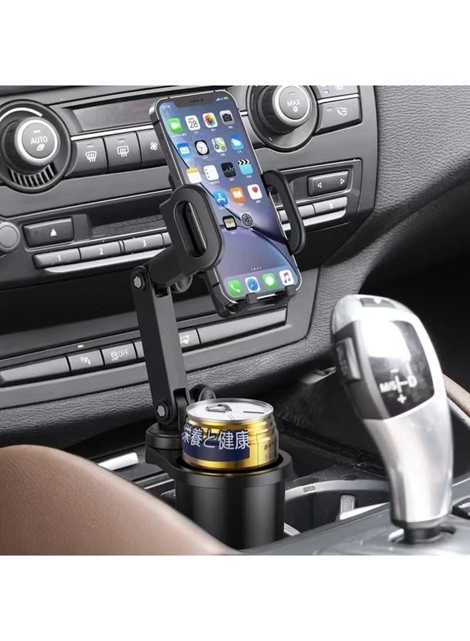 سعيد حامل هاتف للسيارة، حامل أكواب 2 في 1 مع قاعدة قابلة للتعديل وذراع طويل، حامل هاتف للسيارة يدور 360 درجة متوافق مع جميع الهواتف الذكية - Image 2