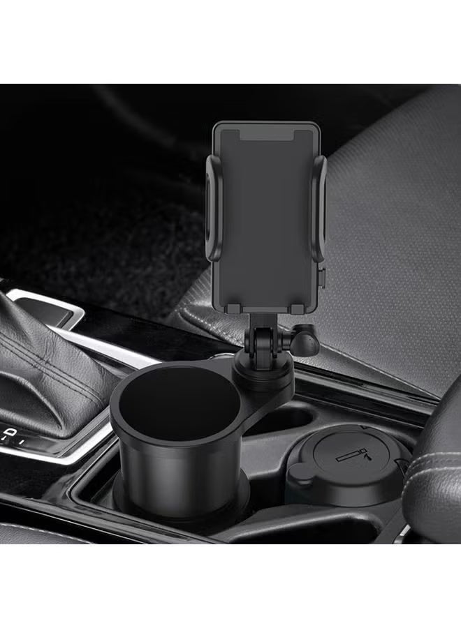 سعيد حامل هاتف للسيارة، حامل أكواب 2 في 1 مع قاعدة قابلة للتعديل وذراع طويل، حامل هاتف للسيارة يدور 360 درجة متوافق مع جميع الهواتف الذكية - Image 4