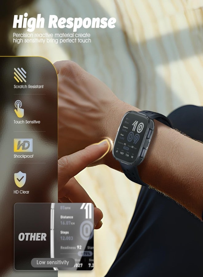 Orzero (4 Pack) Orzero Watch Case Compatible for Amazfit Bip 6, TPU Full Body Protective Cover Scratch Resistant Shock Absorbing Ultra Slim - Clear*2+Silver+Black - Image 5