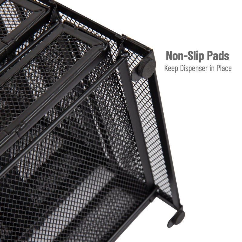 Mind Reader Tea Bag Organizer, Tea Station Organizer, Countertop Storage, Kitchen, Metal Mesh, 7" L x 6.75" W x 10" H, Black - Image 5