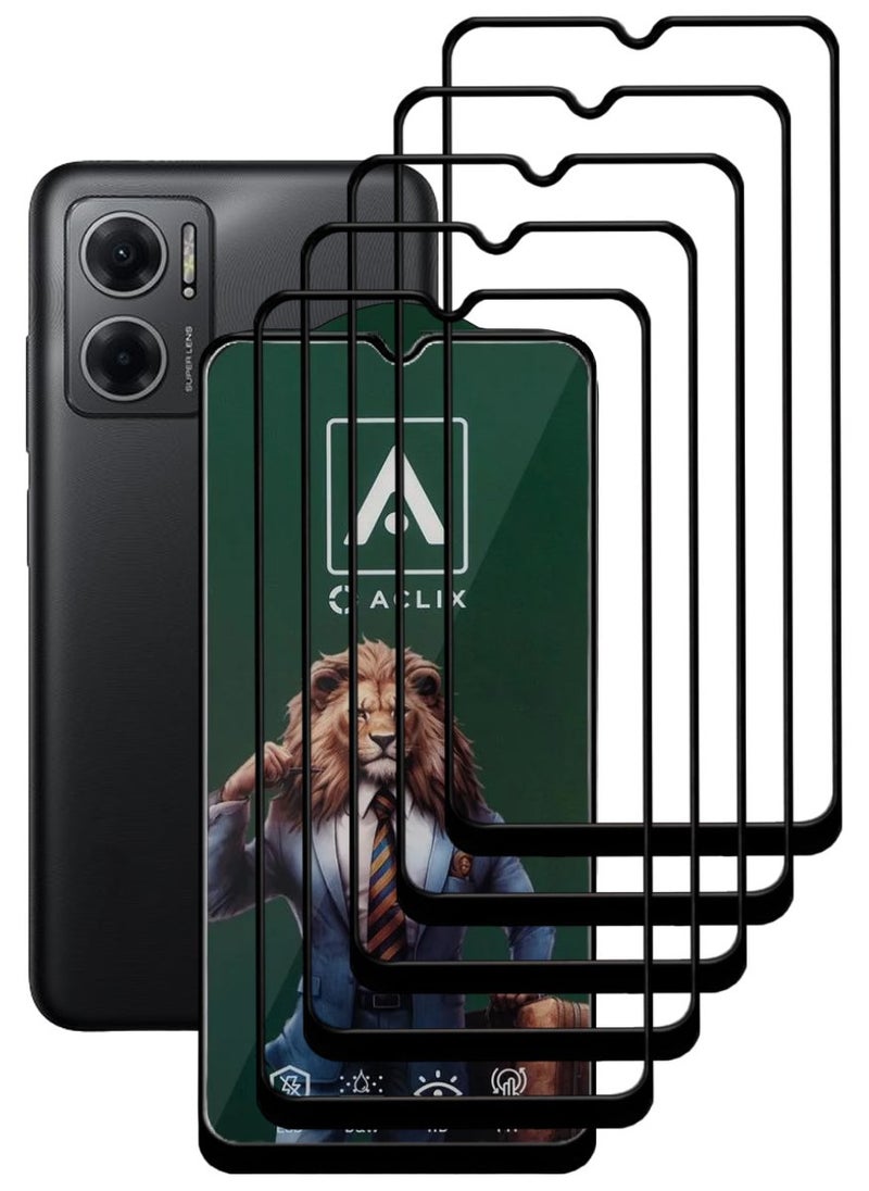 ACLIX 5 Pieces Antistatic ESD Dustproof Premium Quality High Definition Tempered Glass Screen Protector Designed For Xiaomi Redmi Note 11E - Image 1