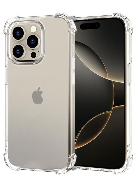 iPhone 16 Pro Clear Case Soft Flexible TPU Shockproof Transparent Back Cover Designed for iPhone 16 Pro