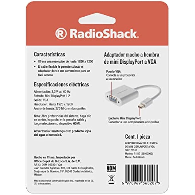 rayihni MINI DISPLAYPORT TO VGA ADAPTER - Image 3