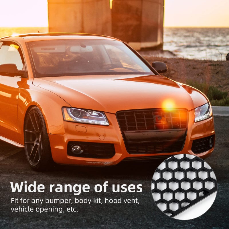 AggAuto 47"x16" ABS Plastic Universal Car Grill Mesh, Automotive Grille Insert Bumper Honeycomb Hole 10x10mm Grids Black - Image 4