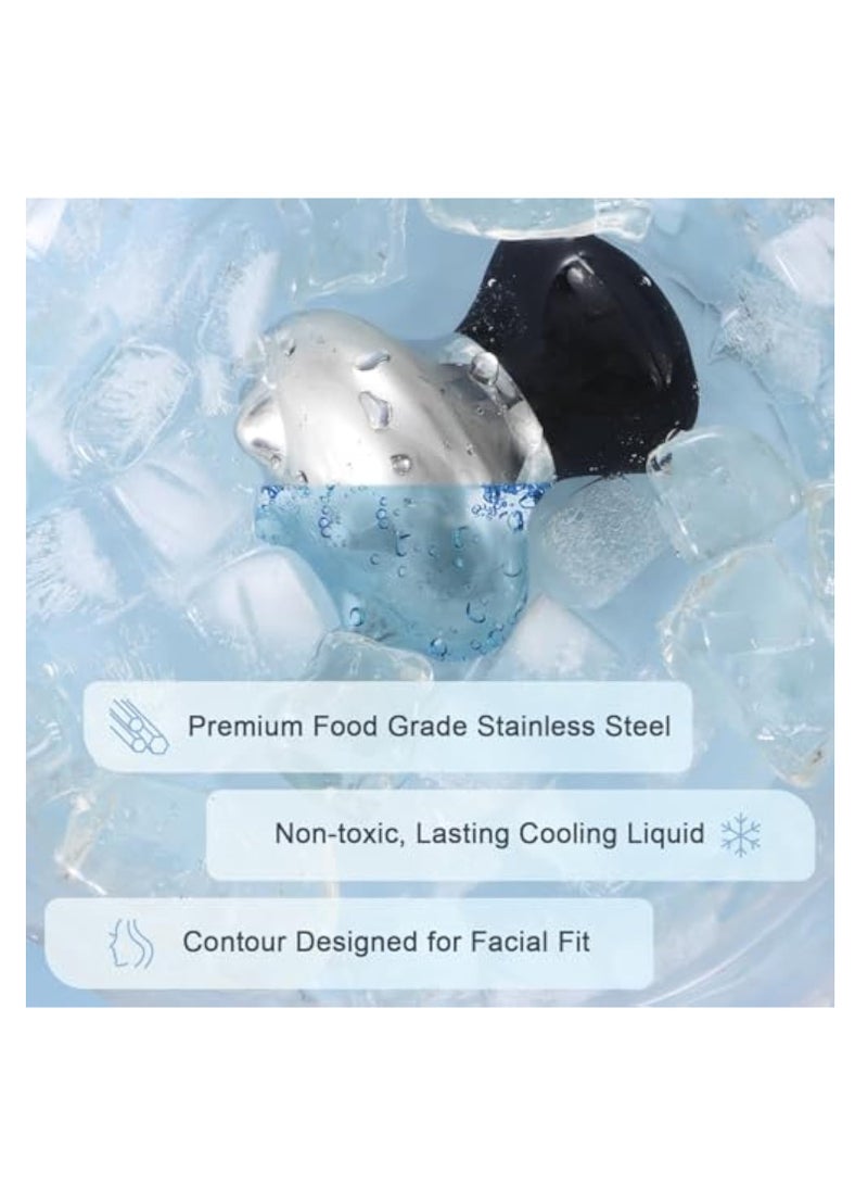 KASTWAVE Ice Globes Facial Tools, Facial Skin Care Tools, Stainless Steel Gua Sha Facial Tool, for Face Eyes Body, Stainless Steel Face Beauty Cryo Sticks, Esthetician Supplies Cooling Spa Globes Cold Roller - Image 2