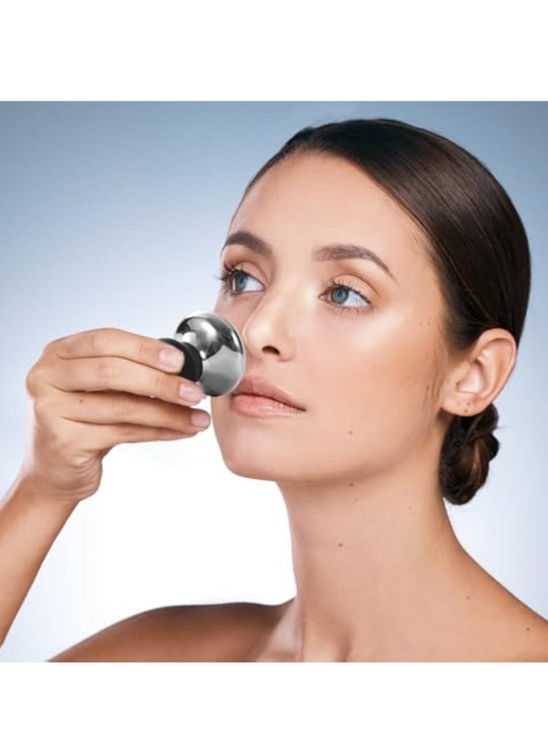 KASTWAVE Ice Globes Facial Tools, Facial Skin Care Tools, Stainless Steel Gua Sha Facial Tool, for Face Eyes Body, Stainless Steel Face Beauty Cryo Sticks, Esthetician Supplies Cooling Spa Globes Cold Roller - Image 4
