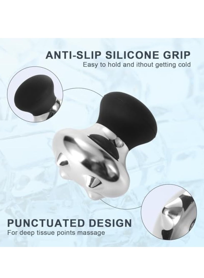 KASTWAVE Ice Globes Facial Tools, Facial Skin Care Tools, Stainless Steel Gua Sha Facial Tool, for Face Eyes Body, Stainless Steel Face Beauty Cryo Sticks, Esthetician Supplies Cooling Spa Globes Cold Roller - Image 5