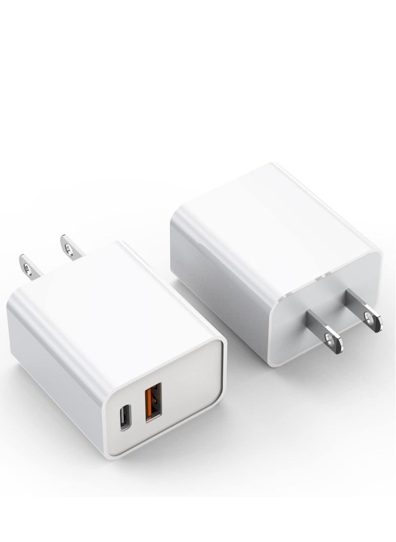iPhone 16/15 charger block, 2pack 20w dual port pd Fast USB C Adapter Adapter + USB Black Compatible with iPhone 16/15/14/13/11/11/Pro Max/plus
