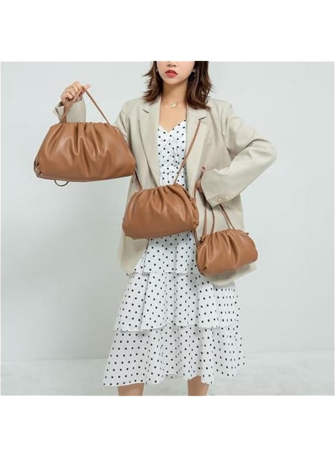 Arabest Dressy Pleated Vegan Leather Clutch Purse Super Soft Cloud Dumpling Clutch Bag for Women PU Evening Purse Handbag - Image 4