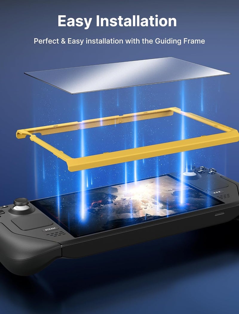 JSAUX 2-Pack Screen Protector for Steam Deck, Anti Glare Protector 9H Hardness Easy to Install with Guiding Frame Scratch Resistant Matte Tempered Glass Compatible with Steam Deck OLED - Image 4