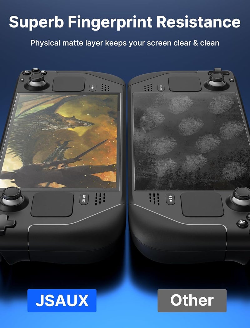JSAUX 2-Pack Screen Protector for Steam Deck, Anti Glare Protector 9H Hardness Easy to Install with Guiding Frame Scratch Resistant Matte Tempered Glass Compatible with Steam Deck OLED - Image 5