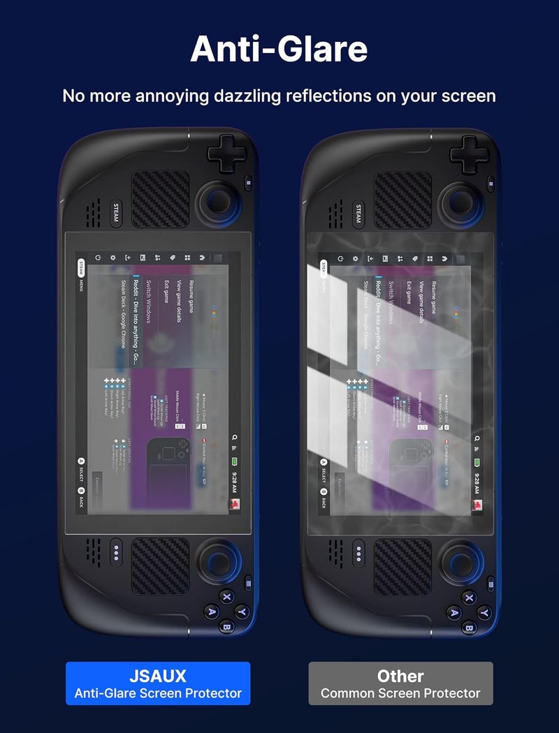 JSAUX 2-Pack Screen Protector for Steam Deck, Anti Glare Protector 9H Hardness Easy to Install with Guiding Frame Scratch Resistant Matte Tempered Glass Compatible with Steam Deck OLED - Image 3