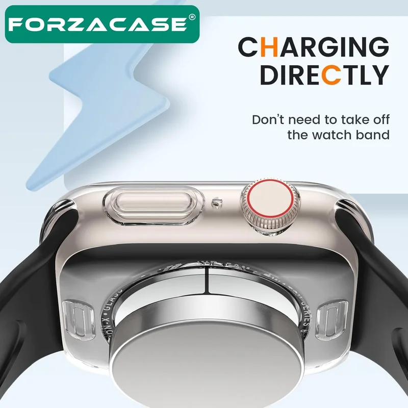 فورزاكاس Apple Watch 10 46MM Open Front Hard Plastic Rubber Case - FC380