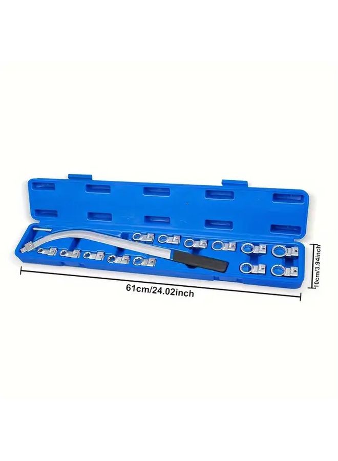 15 Piece Silver Carbon Steel Timing Belt Tensioner Wrench Set 12-19mm Torx Interface Compatible With Multiple Models Battery Free Operation Multi Size Wrench Kit For Automotive Engine Belts - Image 4
